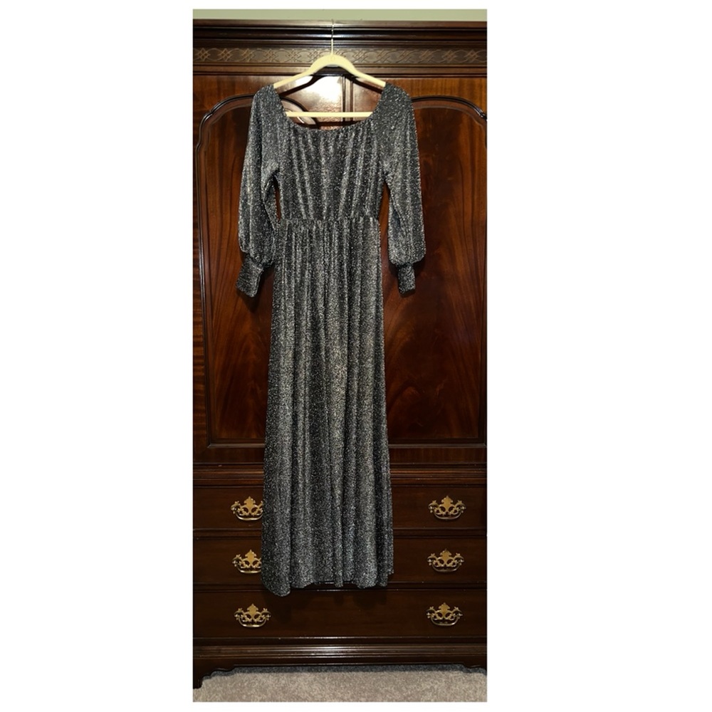 Silver sparkly long dress